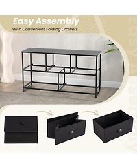 Dresser Storage Tower with 5 Foldable Cloth Storage Cubes