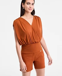 I.n.c. International Concepts Women's Surplice V-Neck Top, Exclusively at Macy's