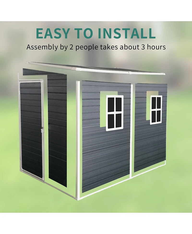 Streamdale 8x4ft Resin Outdoor Garden Shed with Lockable Door