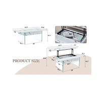 Streamdale Multifunctional Lift Top Coffee Table with Modern Marble Pattern and Tempered Glass Legs