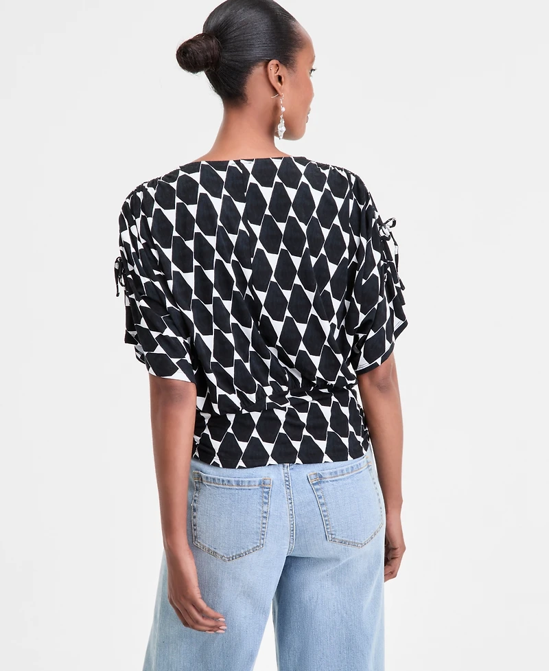 I.n.c. International Concepts Women's Side-Tie Animal-Print Top, Exclusively at Macy's