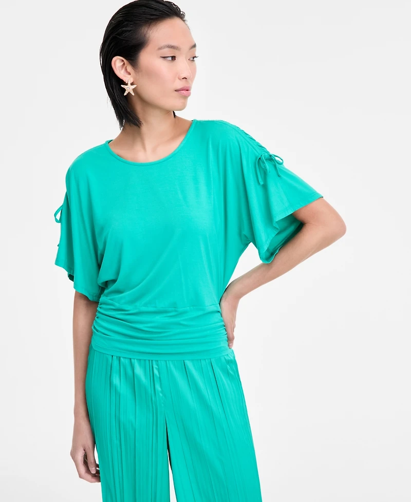 I.n.c. International Concepts Women's Side-Tie Animal-Print Top, Exclusively at Macy's