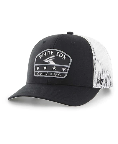 '47 Brand Men's Black Chicago White Sox Retro Region Patch Trucker Adjustable Hat