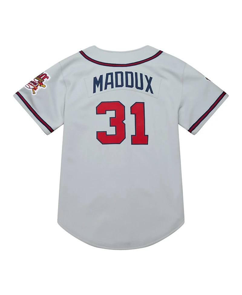 Mitchell & Ness Men's Greg Maddux Gray Atlanta Braves 1995 Throwback Authentic Jersey