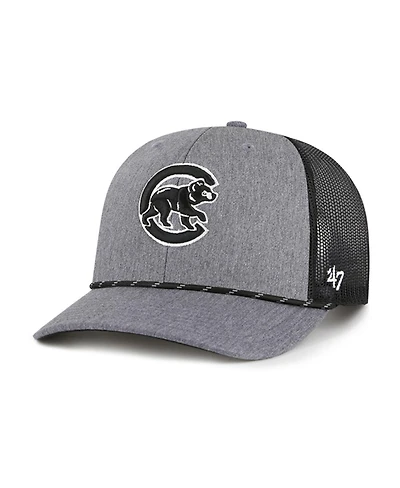 '47 Brand Men's Charcoal Chicago Cubs Carbon Rope Trucker Adjustable Hat