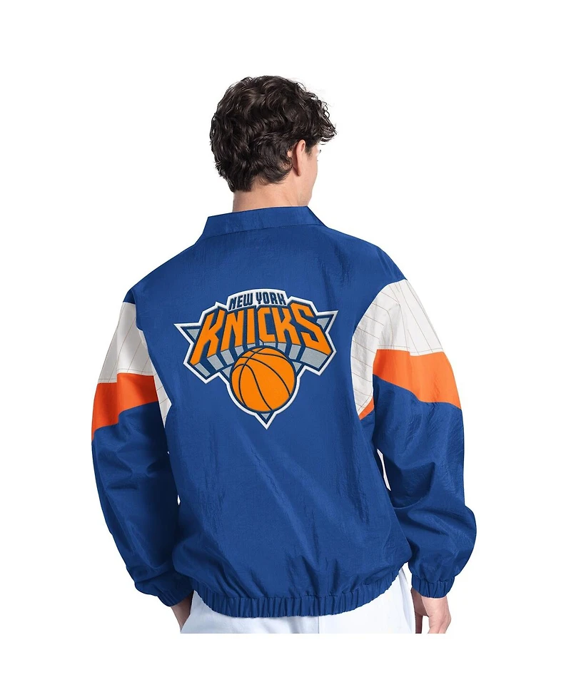 Starter Men's Blue New York Knicks Yard Line Full-Zip Jacket