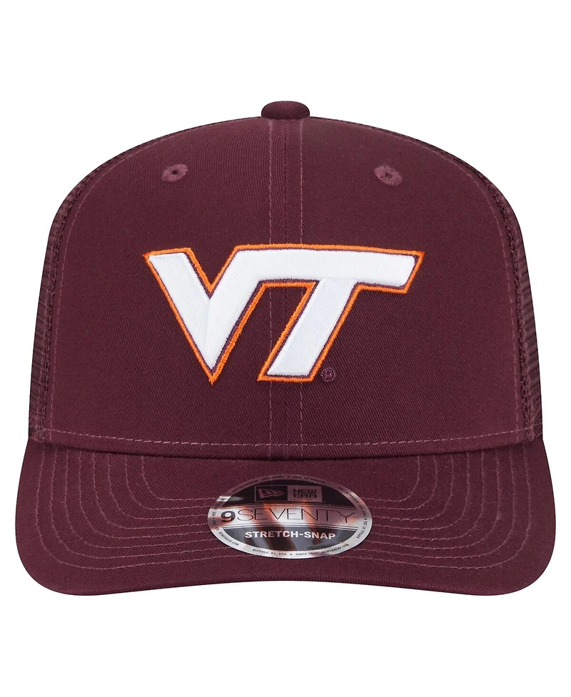 New Era Men's Maroon Virginia Tech Hokies Primary 9SEVENTY Trucker Stretch-Snap Hat