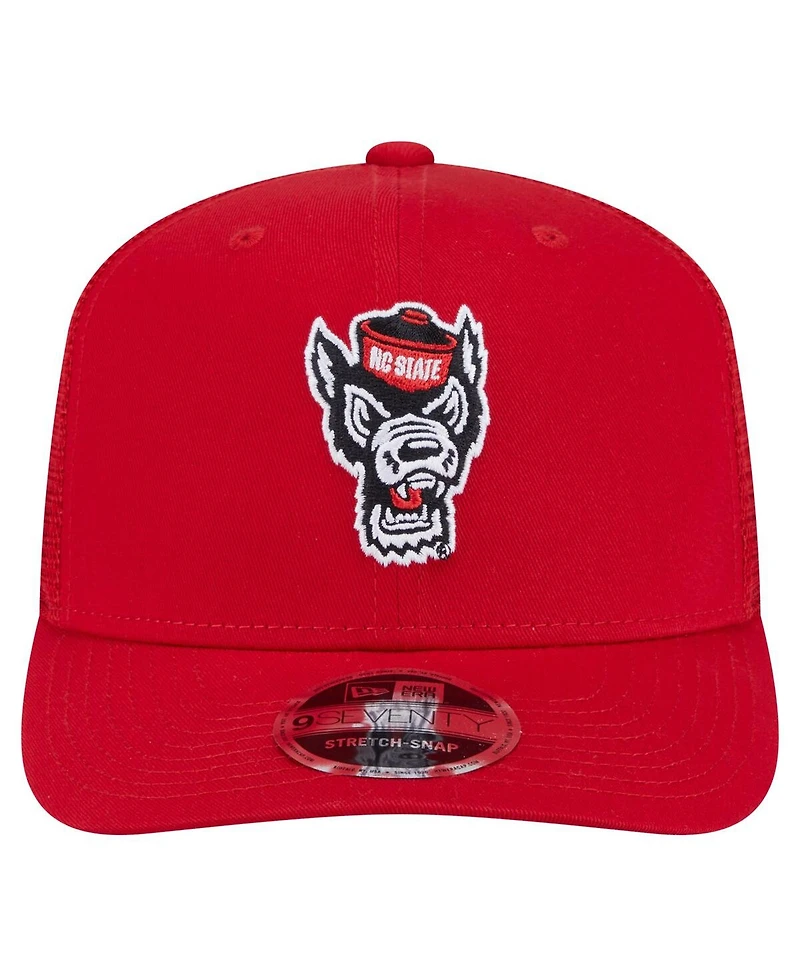 New Era Men's Red Nc State Wolfpack Primary 9SEVENTY Trucker Stretch-Snap Hat
