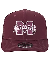 New Era Men's Maroon Mississippi State Bulldogs Primary 9SEVENTY Trucker Stretch-Snap Hat