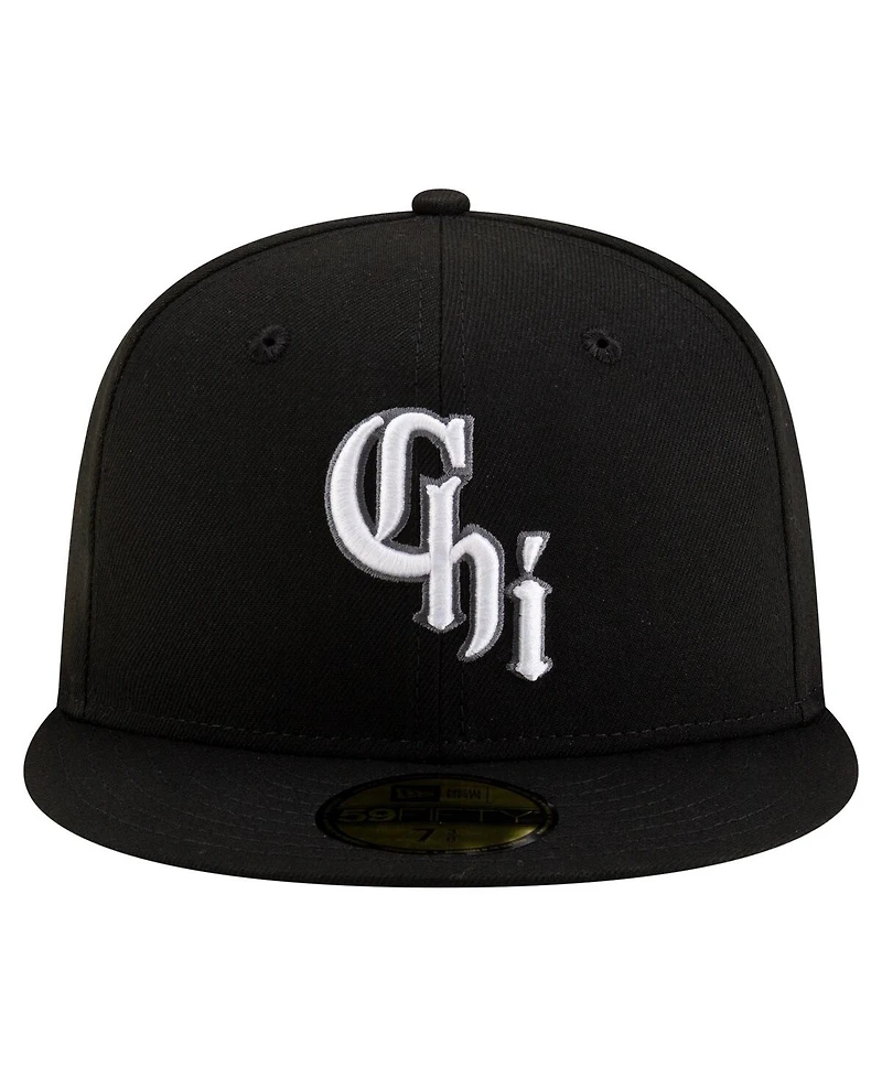 New Era Men's Black Chicago White Sox 125th Anniversary 59FIFTY Snapback Hat