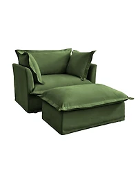 Streamdale Armchair with Ottoman, Deep Seat Chenille Set