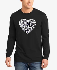 La Pop Art Men's Dog Heart Word Long Sleeve T-Shirt
