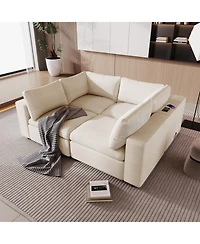 Streamdale Modular Sofa with Storage, Usb Charging, Wireless Charger & Bluetooth Speaker