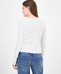 Just Polly Juniors' Cotton Rib-Knit Striped Tank & Cardigan Set