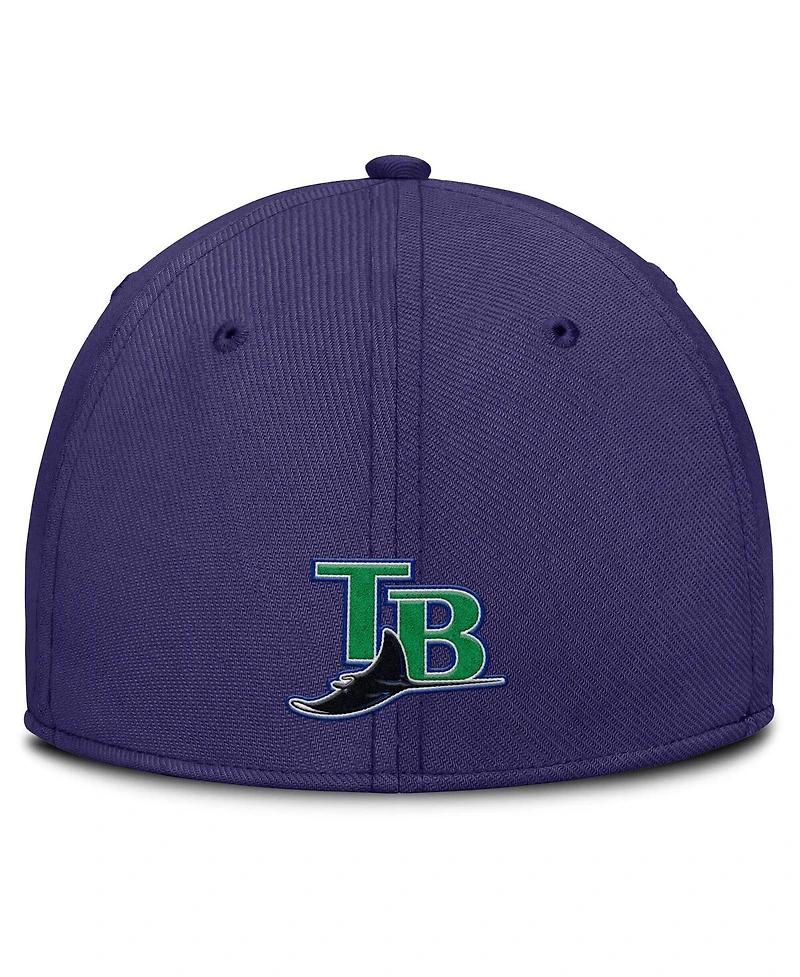 Nike Men's Gray/Purple Tampa Bay Rays Rise Swoosh Performance Flex Hat