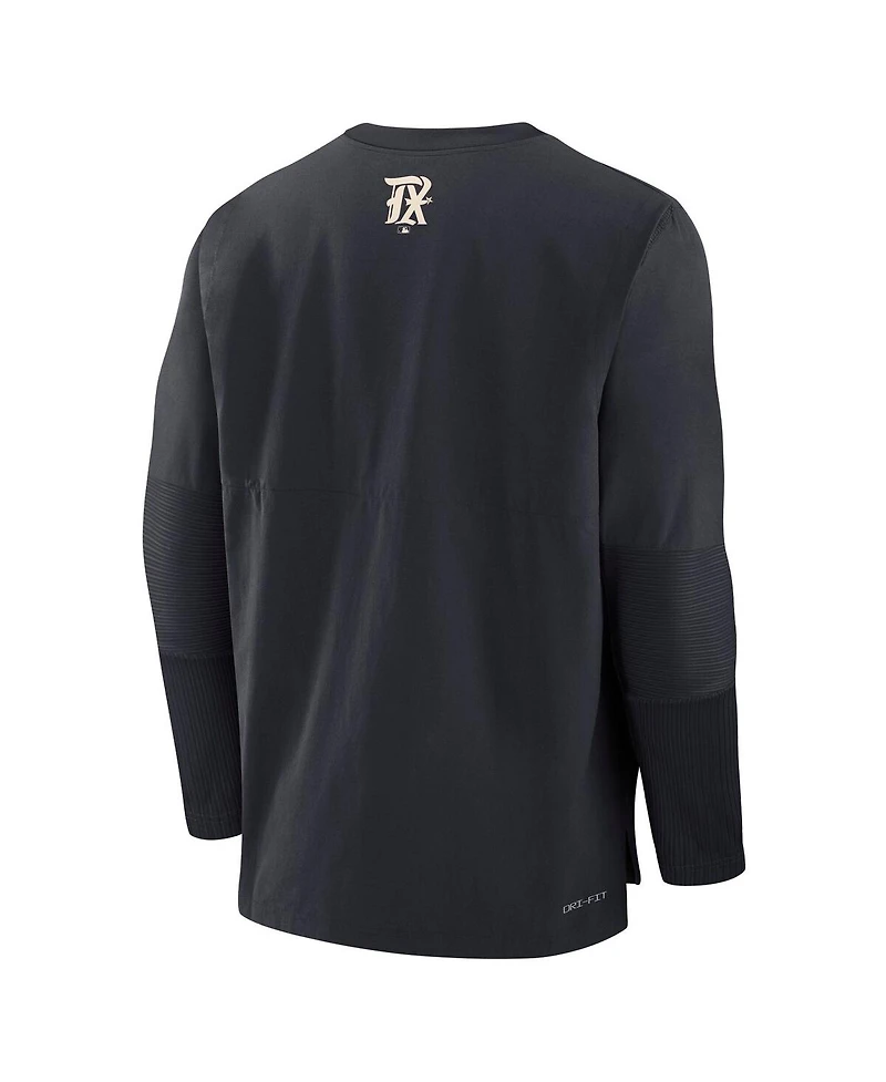Nike Men's Black Texas Rangers Authentic Collection City Connect Lightweight Player Tri-Blend Performance Long Sleeve T-Shirt