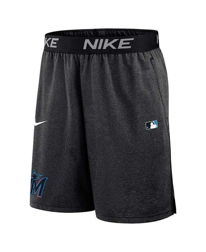 Nike Men's Black Miami Marlins Authentic Collection Performance Knit Shorts