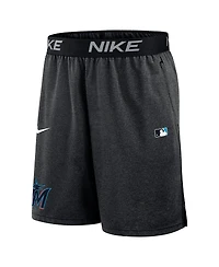 Nike Men's Black Miami Marlins Authentic Collection Performance Knit Shorts