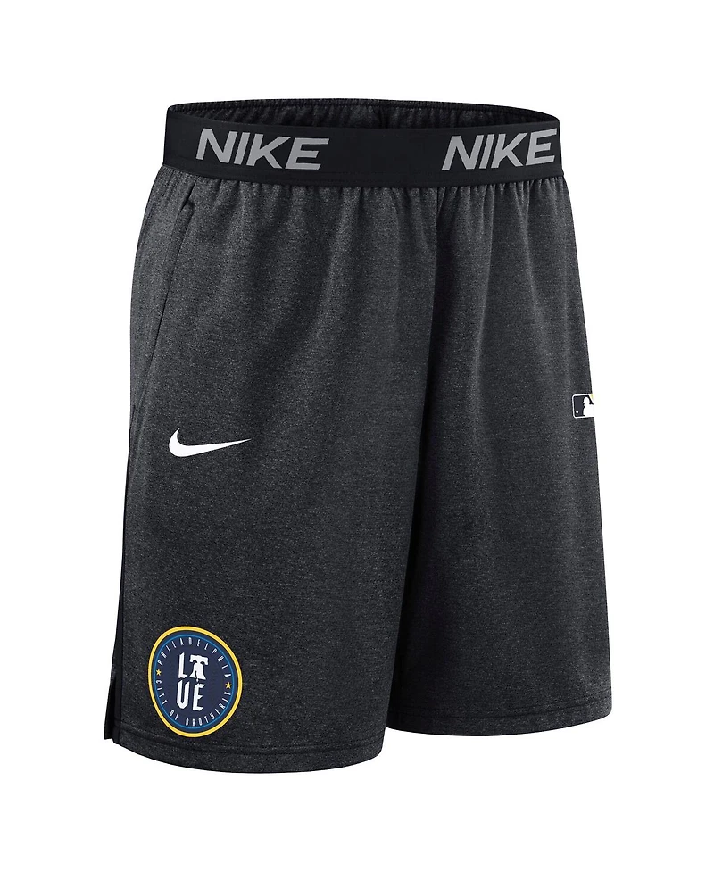 Nike Men's Black Philadelphia Phillies Authentic Collection City Connect Performance Knit Shorts