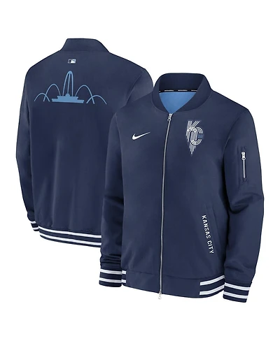 Nike Men's Navy Kansas City Royals Authentic Collection Connect Full-Zip Bomber Jacket