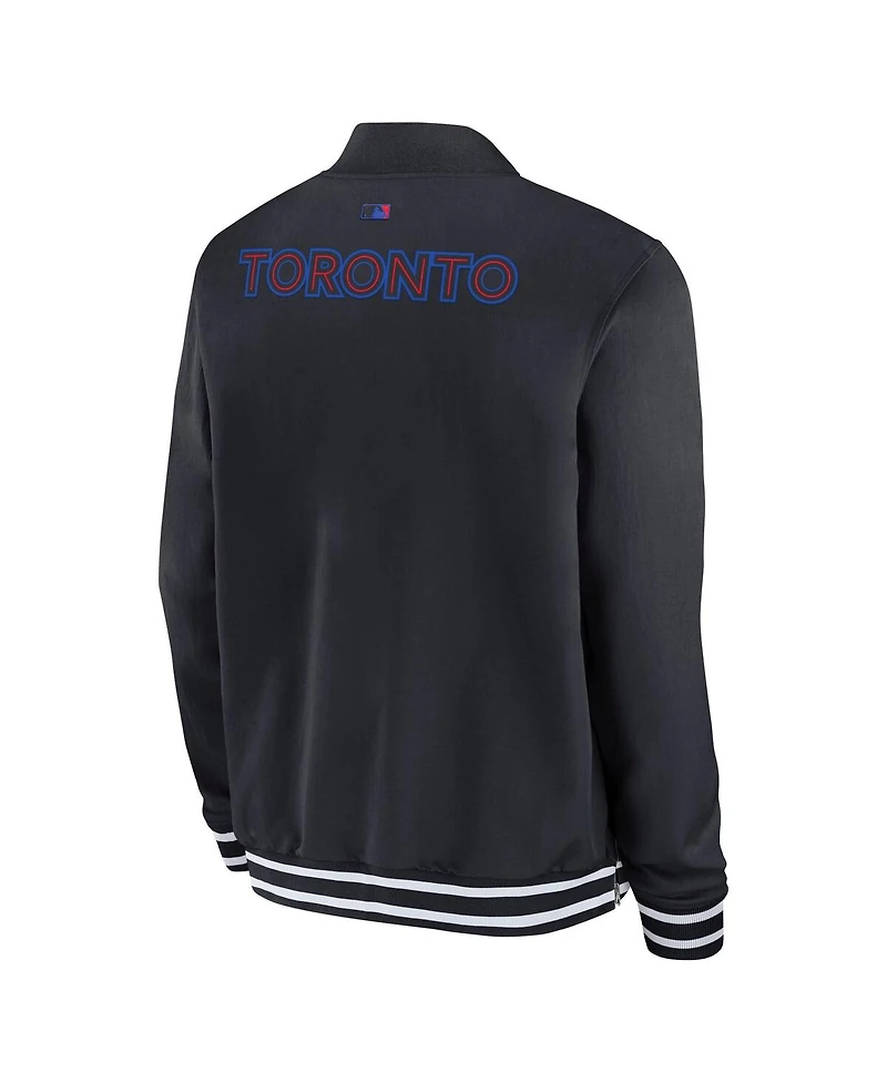 Nike Men's Black Toronto Blue Jays Authentic Collection City Connect Full-Zip Bomber Jacket