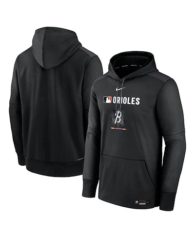 Nike Men's Black Baltimore Orioles Authentic Collection City Connect Therma Pullover Hoodie