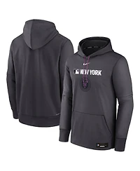 Nike Men's Anthracite New York Mets Authentic Collection City Connect Therma Pullover Hoodie