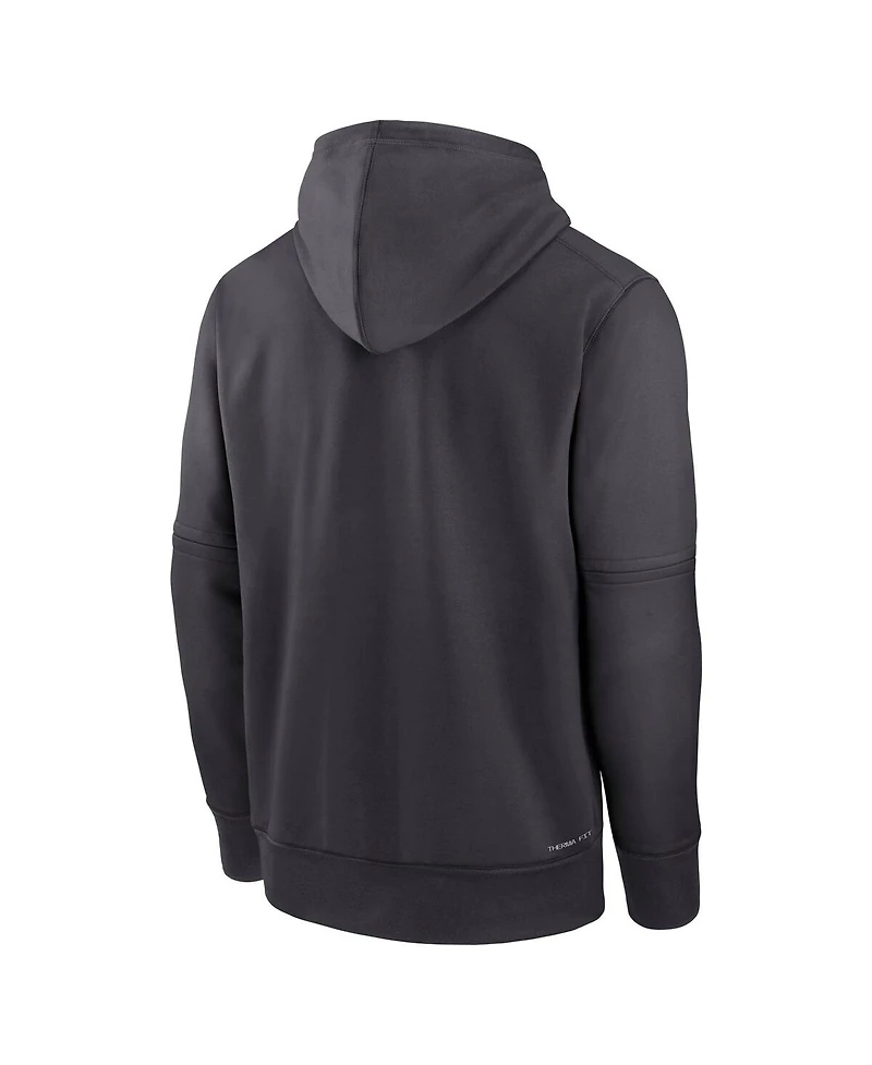 Nike Men's Anthracite New York Mets Authentic Collection City Connect Therma Pullover Hoodie