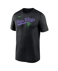 Nike Men's Black Tampa Bay Rays 2025 City Connect Team Phrase Script Legend Performance T-Shirt