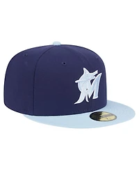 New Era Men's Navy/Light Blue Miami Marlins Color Pack 2-Tone 59FIFTY Fitted Hat