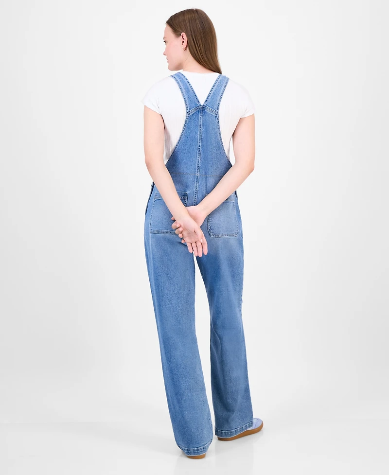 Celebrity Pink Juniors' Straight-Leg Denim Overalls
