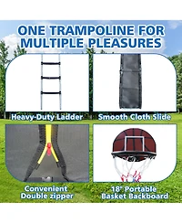Streamdale 8ft Pumpkin Trampoline w/Slide & Enclosure