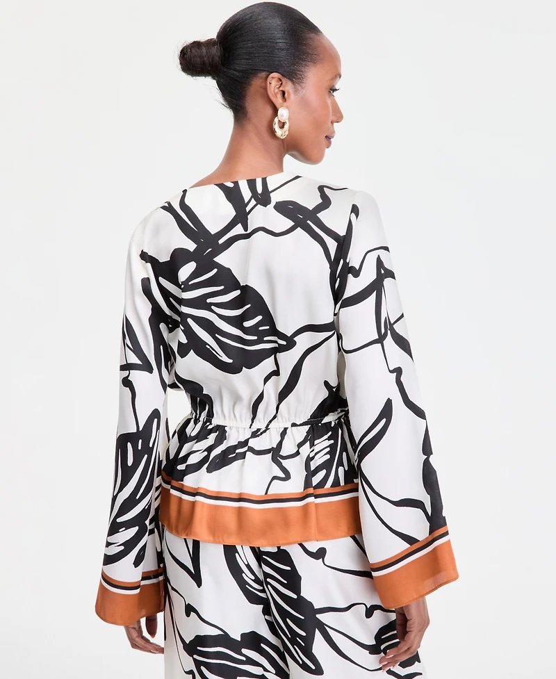 I.n.c. International Concepts Women's Printed Peplum Top, Exclusively at Macy's