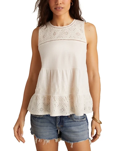 Lucky Brand Women's Cotton Embroidered Tiered Tank Top