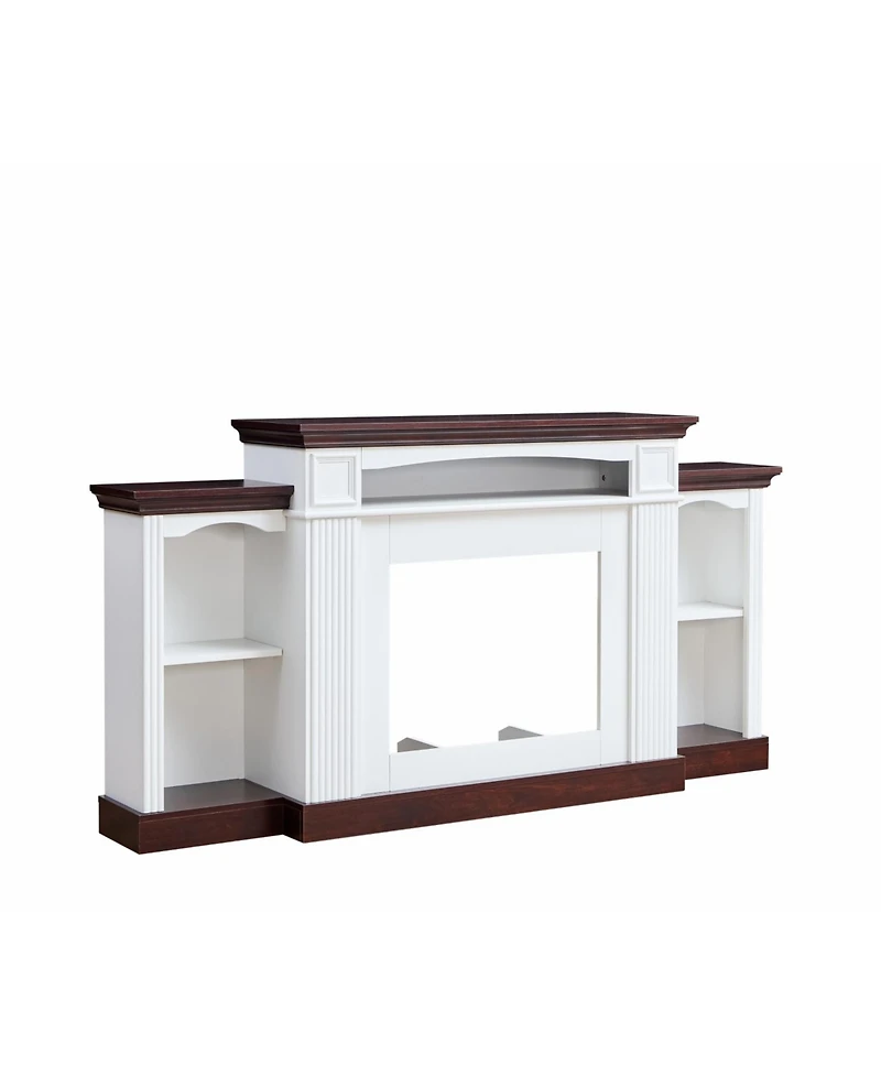 Streamdale Farmhouse Style Fireplace Tv Stand for 70-inch Tv Electric Fireplace Tv Stand for Living Room or Bedroom Storage