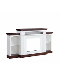 Streamdale Farmhouse Style Fireplace Tv Stand for 70-inch Tv Electric Fireplace Tv Stand for Living Room or Bedroom Storage