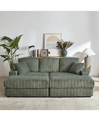 Streamdale Comfy 3-Seater Corduroy Sofa with Storage Spaces
