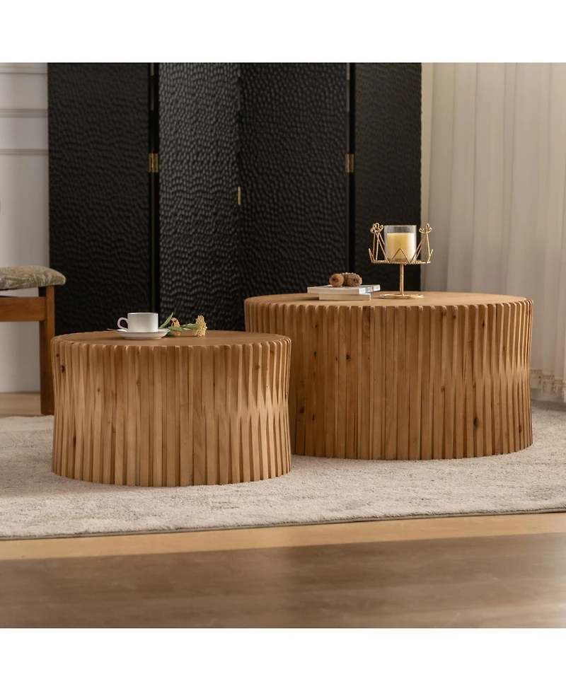 Streamdale Vintage Nested Coffee Table Set with Textured Design