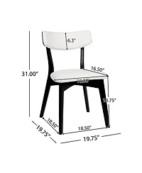 Streamdale Mid-Century Modern Upholstered Dining Chair Pair with Walnut Finish, Set of 2