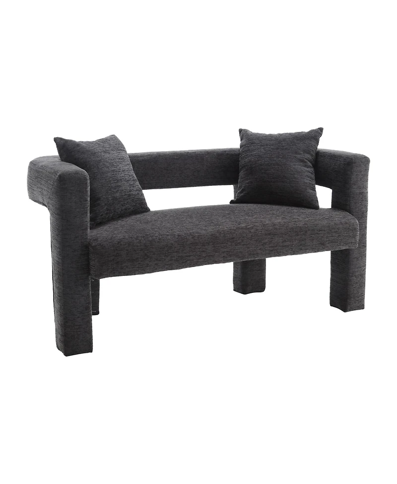 Streamdale Modern Comfy 2-Seater Chenille Loveseat (Carbon Black)