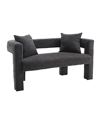 Streamdale Modern Comfy 2-Seater Chenille Loveseat (Carbon Black)