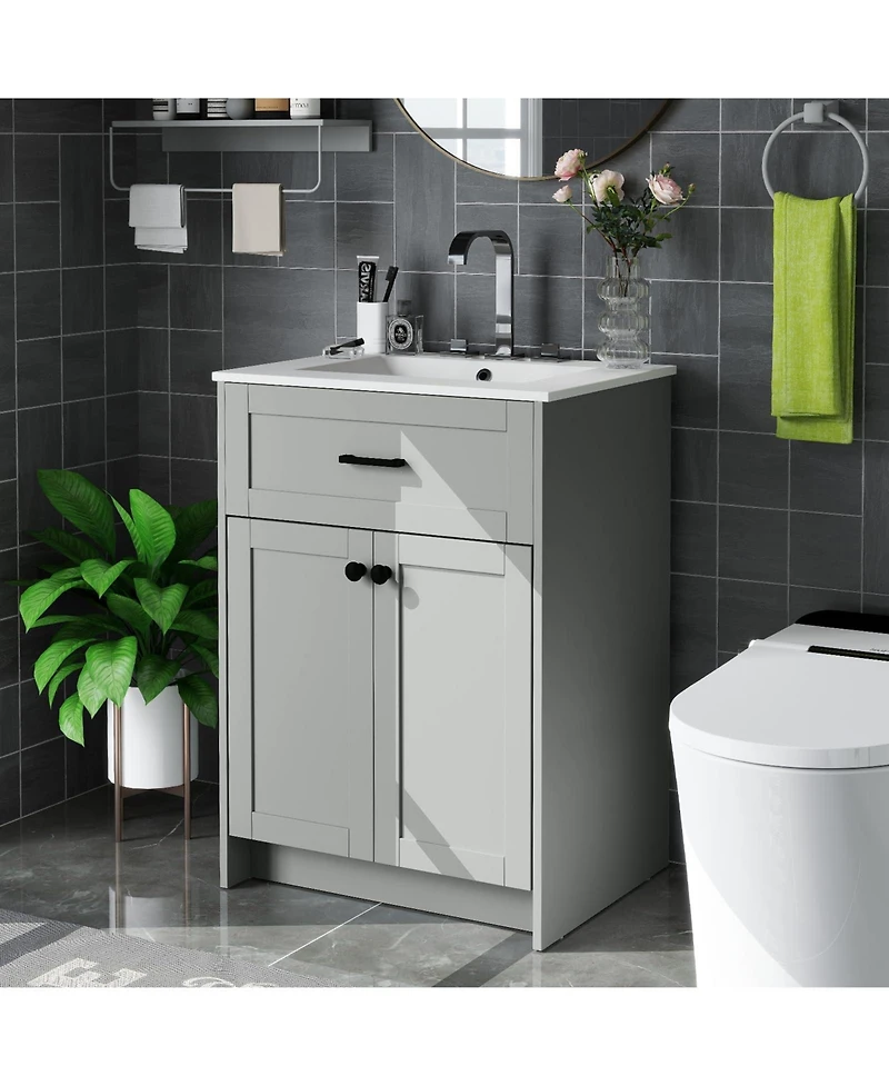 Bathroom Vanity Unit with Basin and 2 Doors