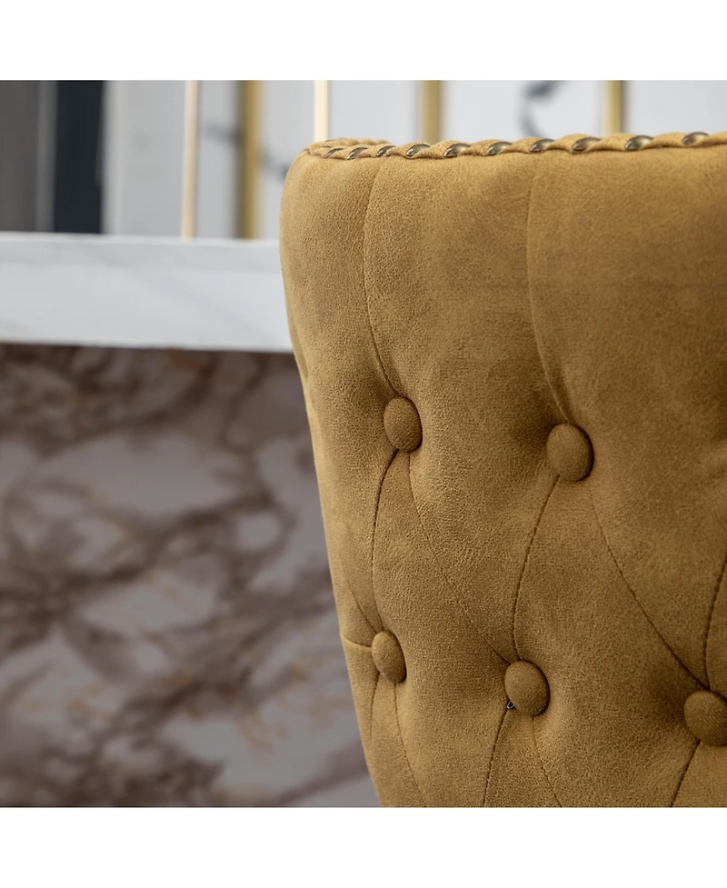 Streamdale Furniture Mid-Century Modern Upholstered Counter Stool with Wingback and Nailhead Trim