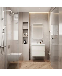 Streamdale Furniture Streamdale White Metal Medicine Cabinet with Mirror (24x32)