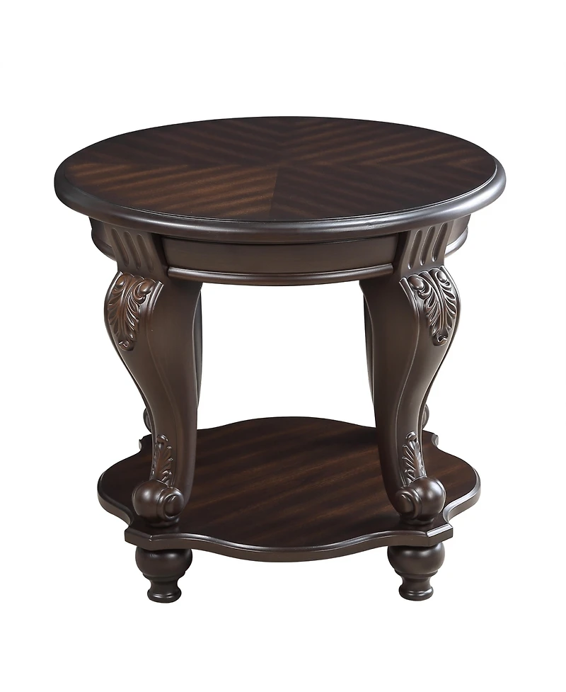 Streamdale Espresso Living Room Coffee Table Set with End Side Tables (3-Piece)