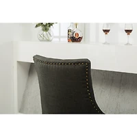 Streamdale Furniture Button Tufted Solid Wood Wingback Hostess Chairs with Nail Heads Set of 2