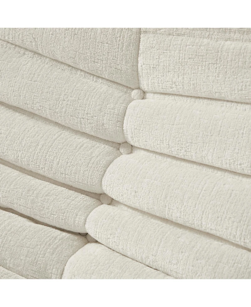 Streamdale Fireside Accent Bean Bag Chair, Modern Armless Floor Sofa (Chenille, White)