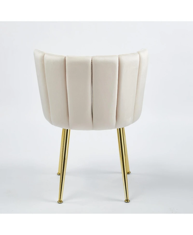 Streamdale Modern Velvet Dining Chair Set (2) with Golden Legs