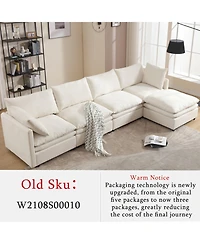 Streamdale 5-Seat U-Shaped Sectional Sofa with Sleeper and Chaise Lounge