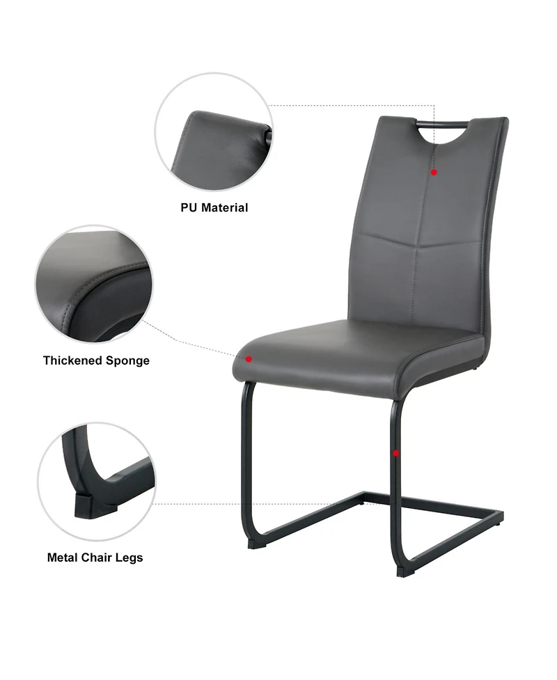 Streamdale Modern Upholstered Charcoal Dining Chair (Set of 4)